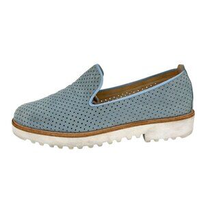 Paul Green Cailey Loafer Light Blue Perforated Slip-on White Sole Size 8 US